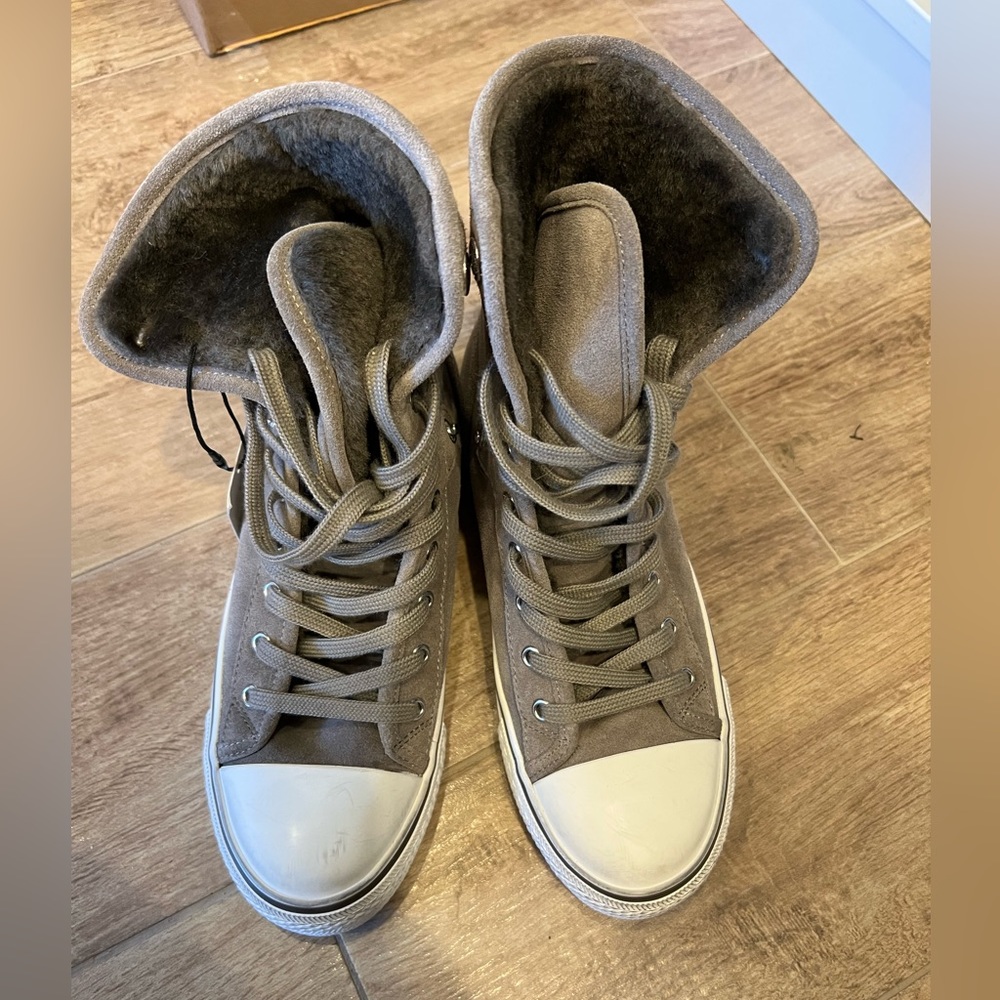Ash faux fur lined high top sneakers